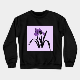 Purple Iris Flower Crewneck Sweatshirt